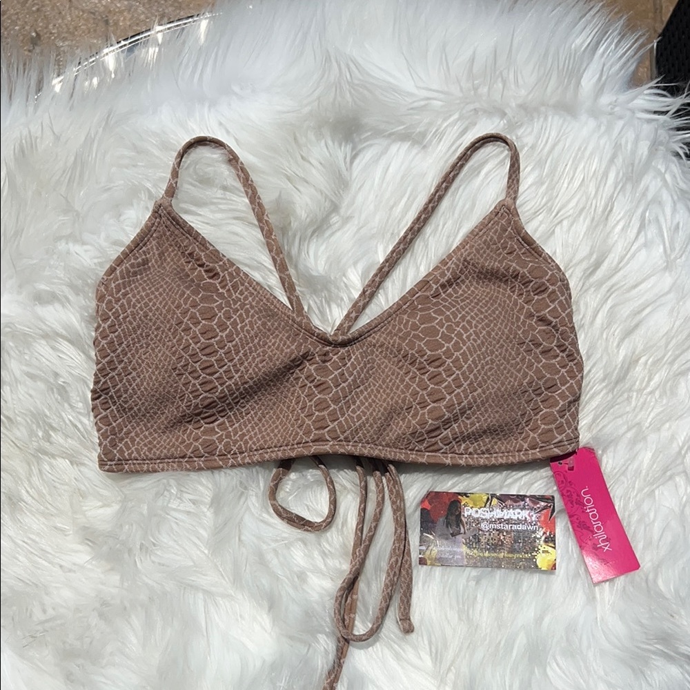 NWT Brown Snake Print Bikini Top